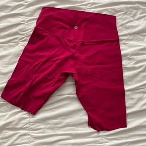 Lululemon leggings that have been cut to shorts.